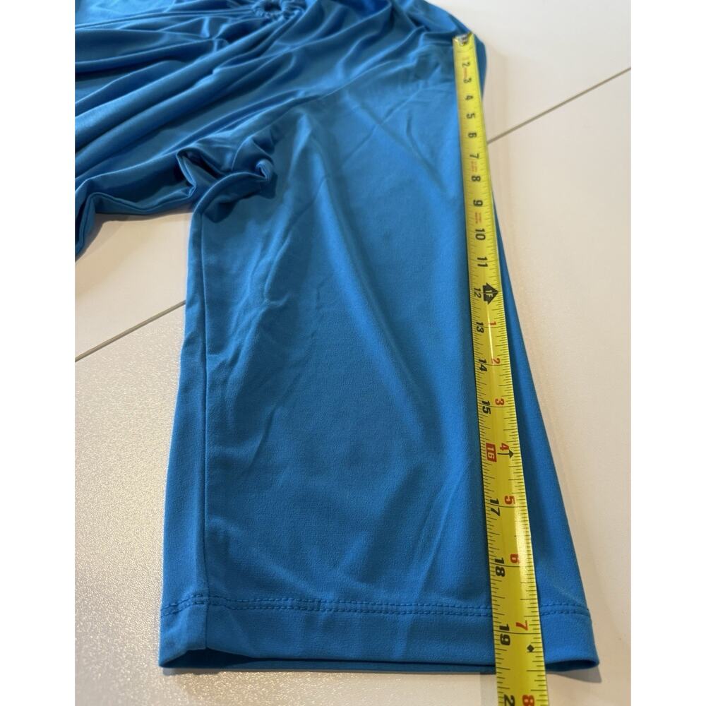 Susan Graver Liquid Knit Tunic Womens 3x Ruched Front Tunic Blue Stretchy Mature - Picture 7 of 9